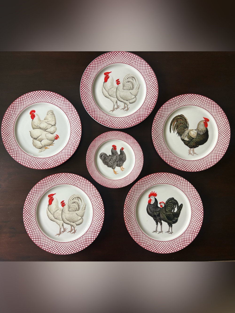 The Haldon Group Devonshire Chicken Rooster 5 Dinner Plates 1 desert plate